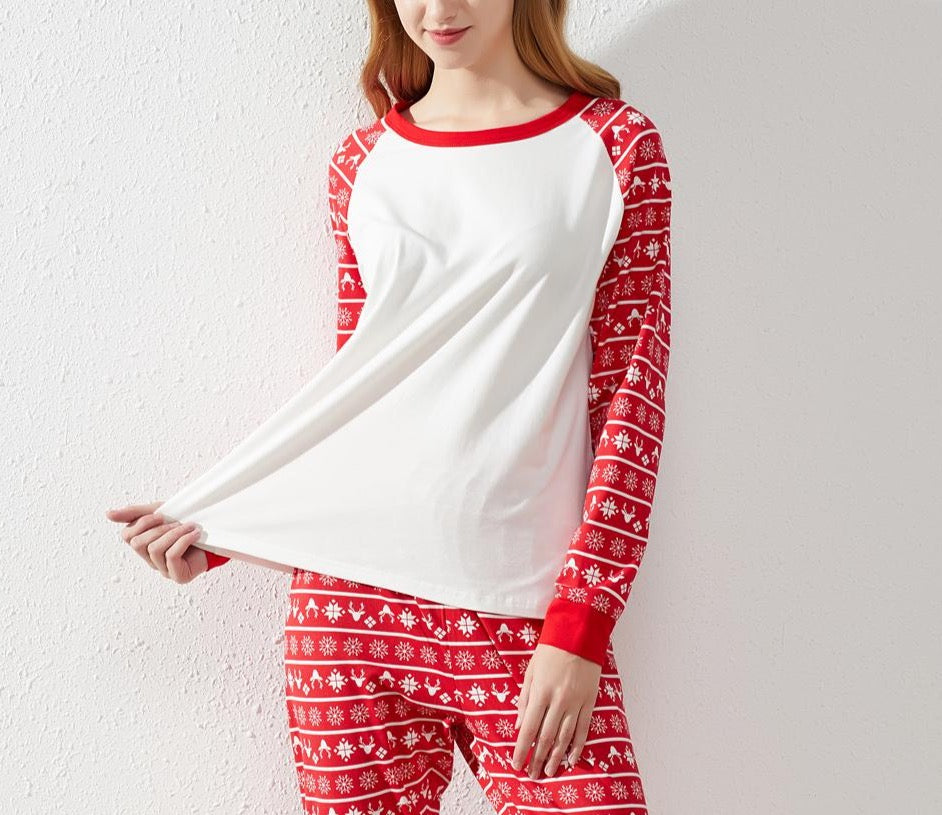 Christmas Pajamas -White with Christmas Pattern