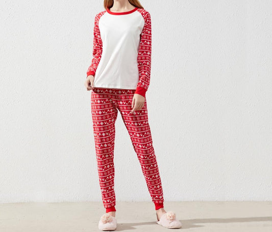 Christmas Pajamas -White with Christmas Pattern